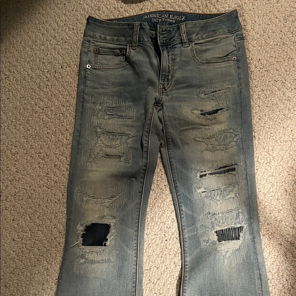 American Eagle Outfitters Ripped Blue Jeans